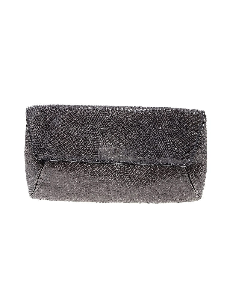 Ann Taylor 100% Leather Gray Leather Clutch One Size - photo 1