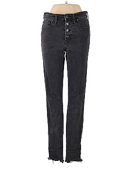 Madewell 9" Mid-Rise Skinny Jeans in Berkeley Black: Button-Through Edition (view 1)