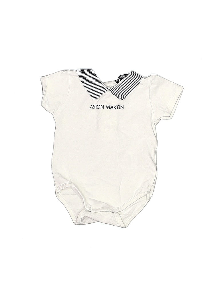 Aston Martin Solid Ivory White Short Sleeve Onesie 0-3 MO / 3 MO - photo 1