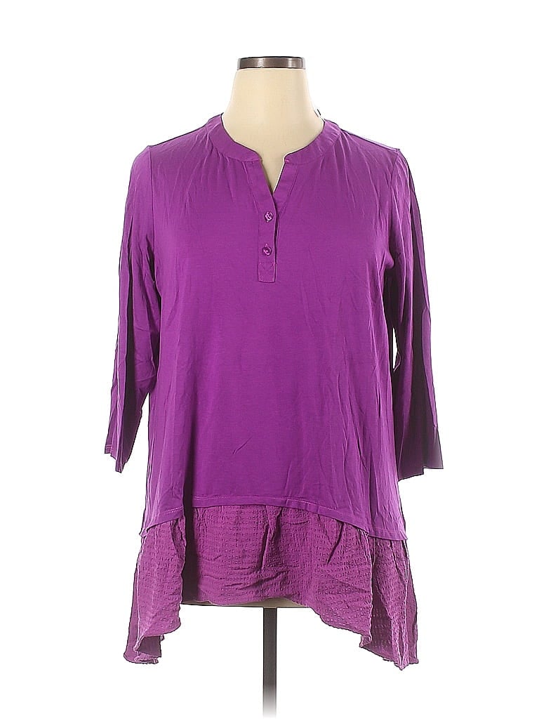 Logo By Lori Goldstein Purple Long Sleeve Top Size 1x Plus 63 Off