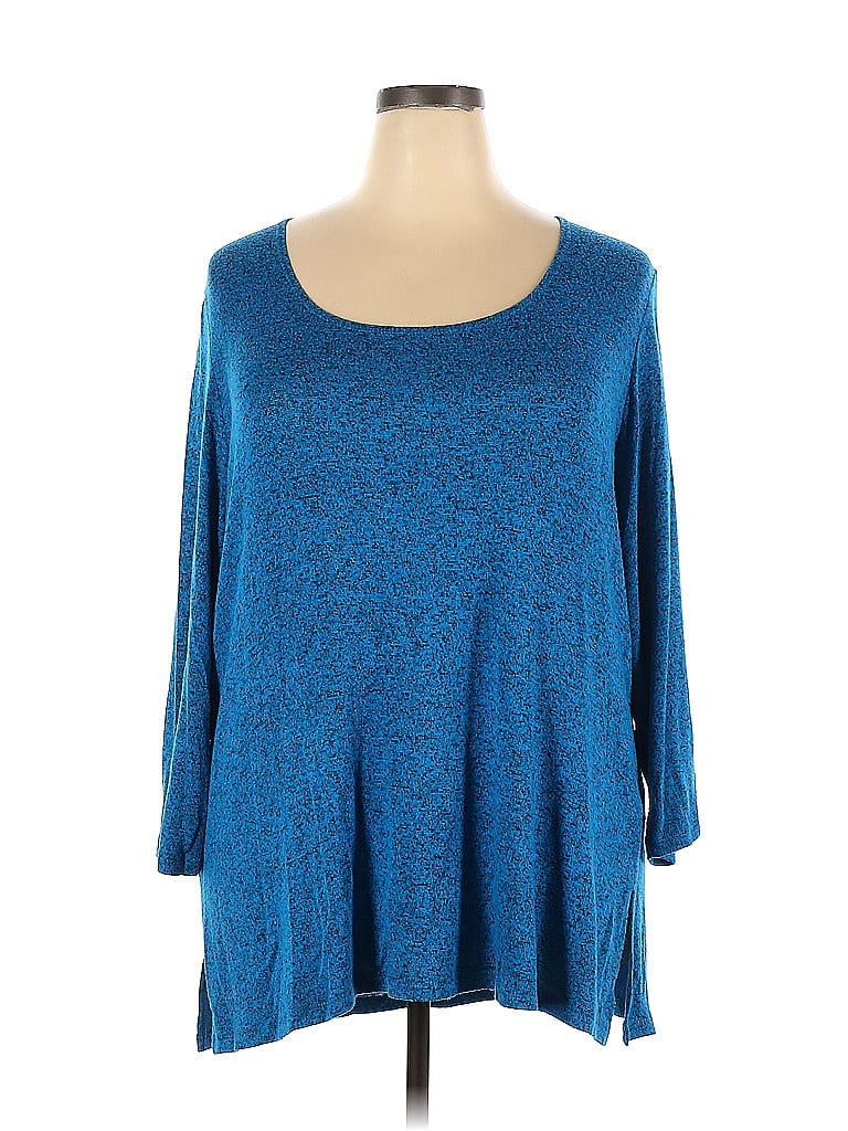 Slinky Brand Blue Long Sleeve Top Size 2X (Plus) - 55% off | thredUP