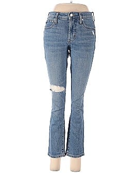 Madewell The Petite Mid-Rise Perfect Vintage Jean in Ainsdale Wash: Knee-Rip Edition (view 1)