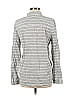 Caslon 100% Cotton Stripes Gray White Long Sleeve Button-Down Shirt Size M - photo 2
