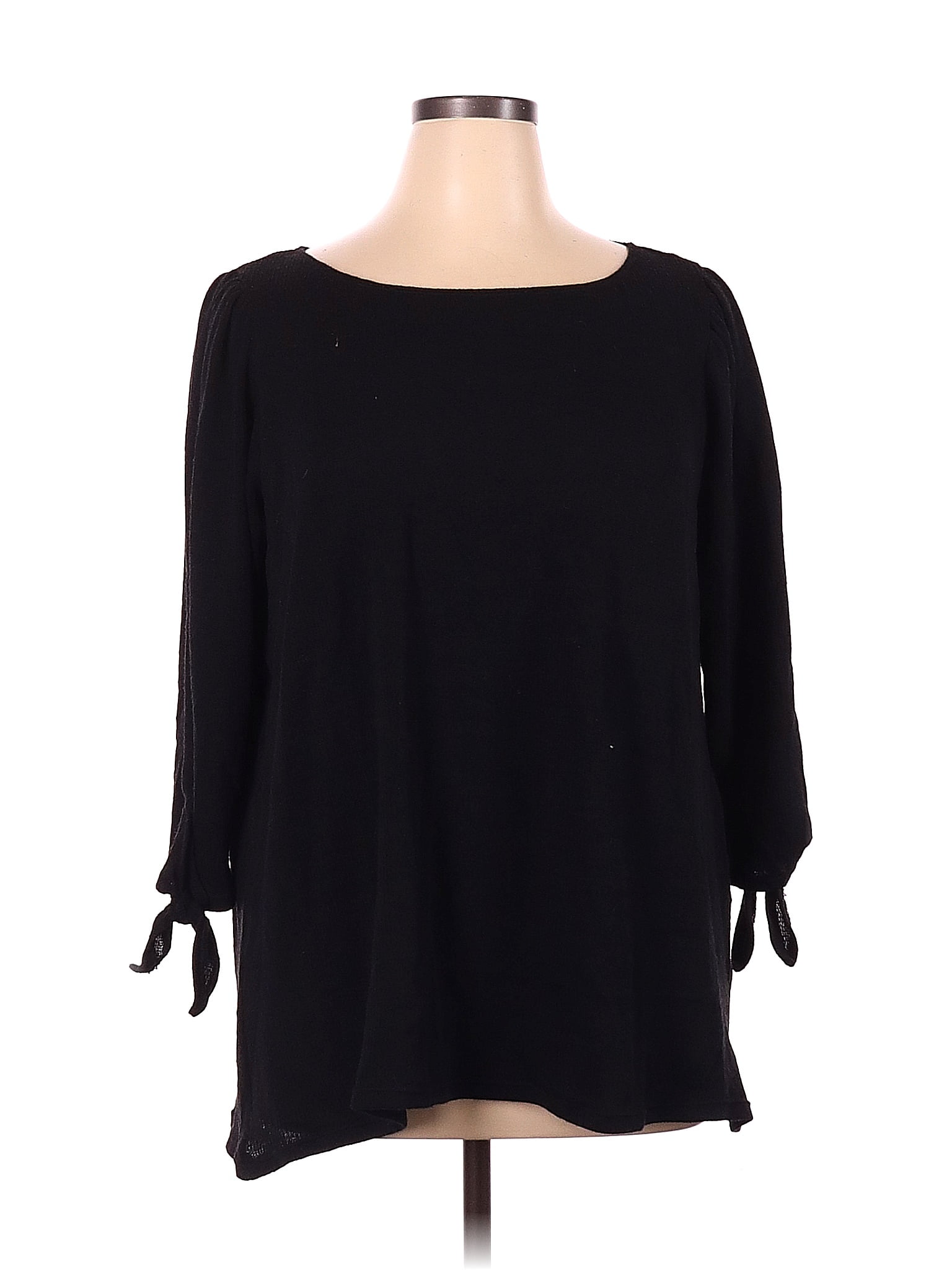 Max Studio Black Long Sleeve Top Size 1X (Plus) - 71% off | thredUP