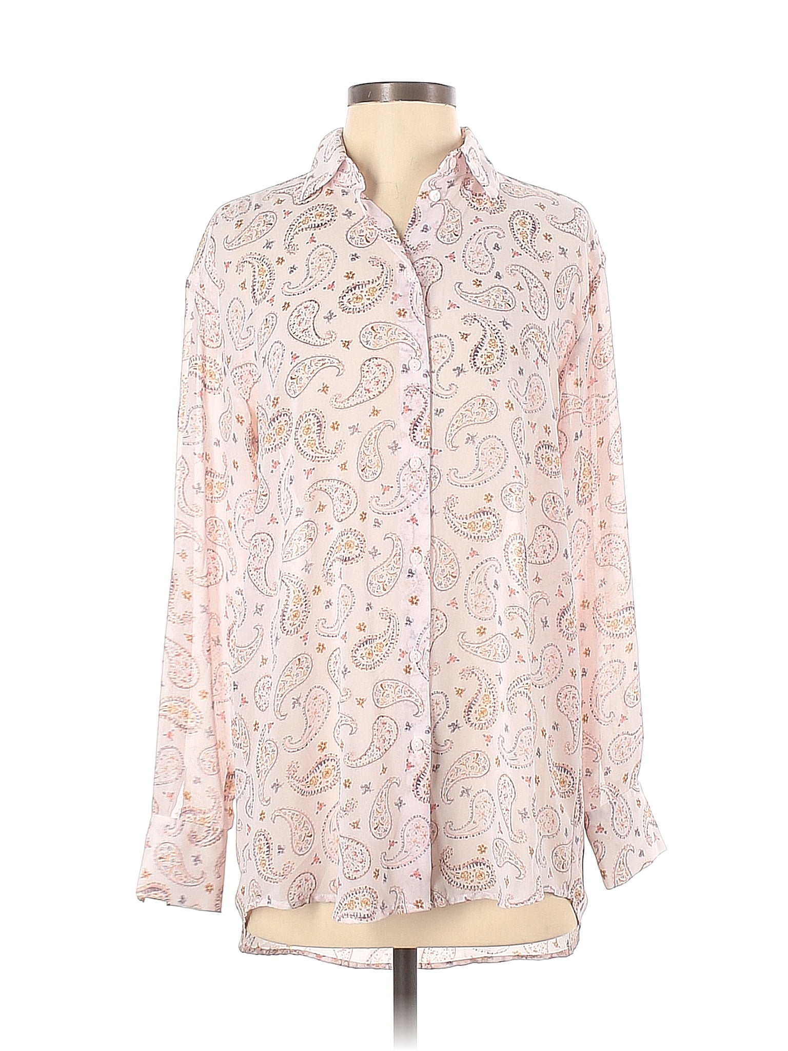 Zara Pink Long Sleeve Button Down Shirt Size Xs 73 Off Thredup