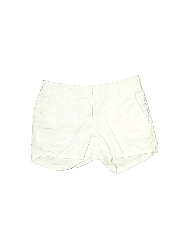 J.Crew Factory Store 100% Cotton Solid Brocade Ivory White Khaki Shorts Size 00 - photo 1