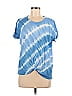 GOLDIE 100% Pima Cotton Acid Wash Print Tie-dye Blue Short Sleeve T-Shirt Size L - photo 1