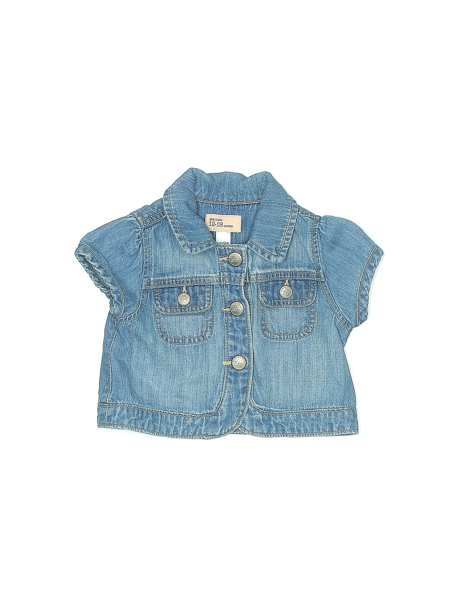 Baby Gap Outlet 100 Cotton Blue Denim Jacket Size 1218 mo 50 off thredUP