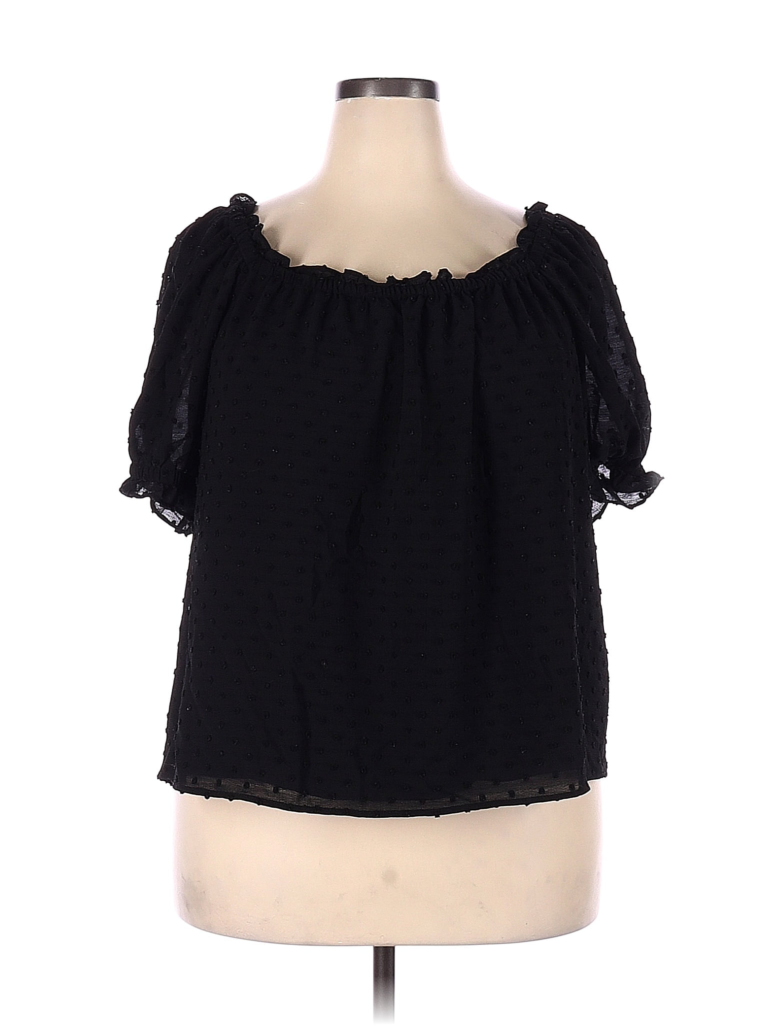 Cece 100 Polyester Black Short Sleeve Blouse Size 3x Plus 76 Off