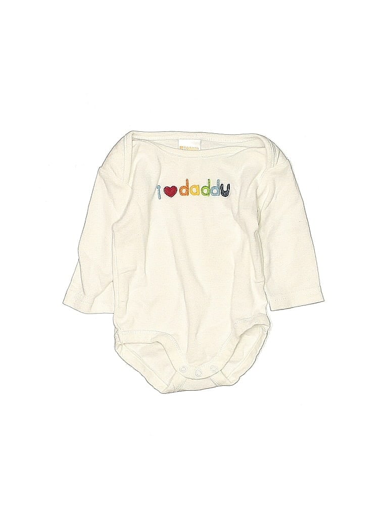 Gymboree Outlet 100% Cotton White Long Sleeve Onesie Size 0-3 mo - photo 1