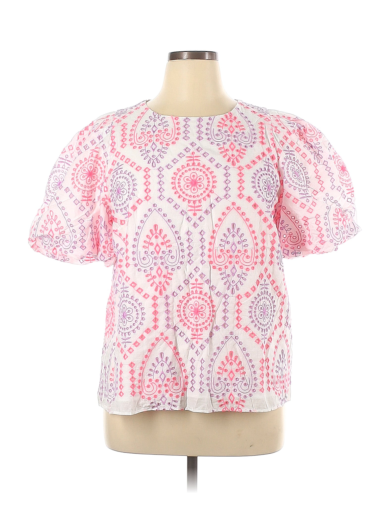 Lilly Pulitzer 100 Cotton Pink Short Sleeve Blouse Size Xl 68 Off