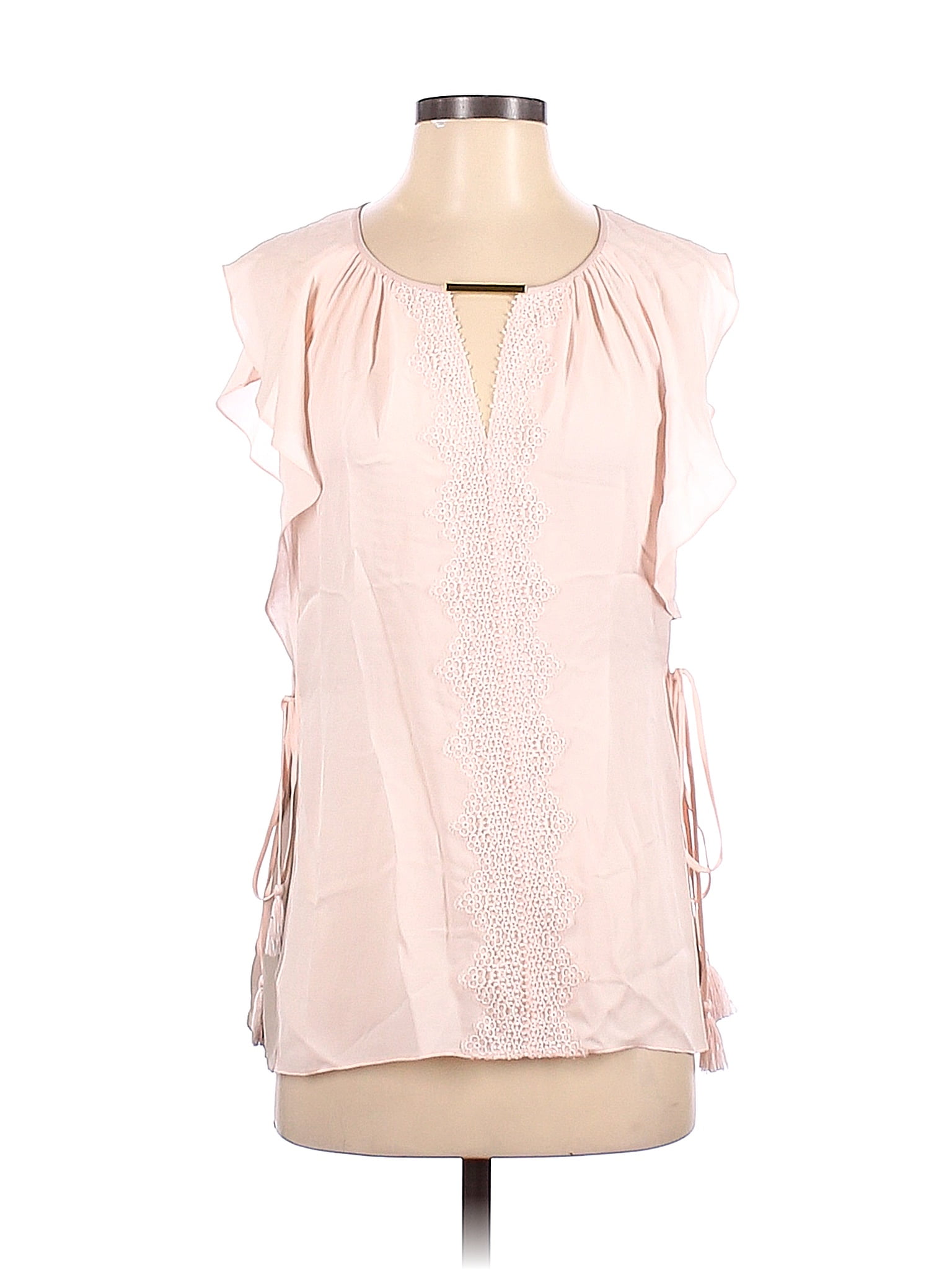 Elie Tahari 100% Silk Pink Short Sleeve Silk Top Size S - 83% off | thredUP