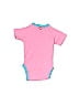 Zutano 100% Cotton Graphic Color Block Pink Short Sleeve Onesie Newborn - photo 2