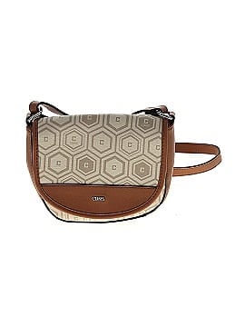 CHAPS Carlene Pebble Grain Leather PU Trim Crossbody Shoulder Bag Taupe