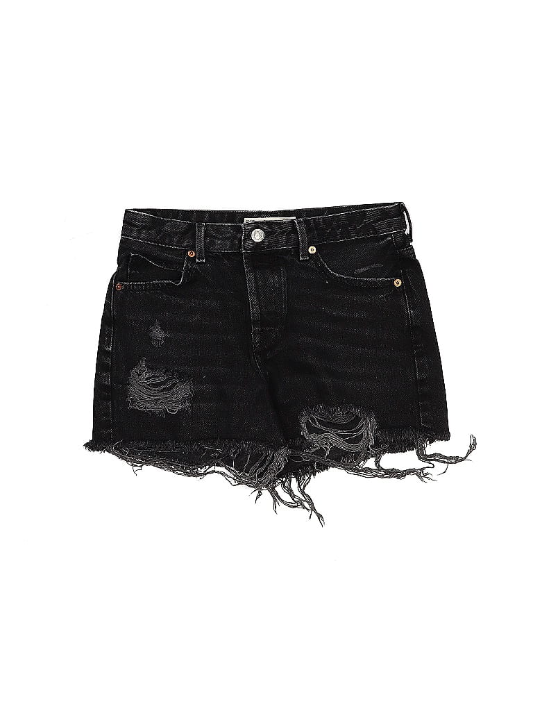 Topshop 100% Cotton Black Denim Shorts Size 8 - photo 1