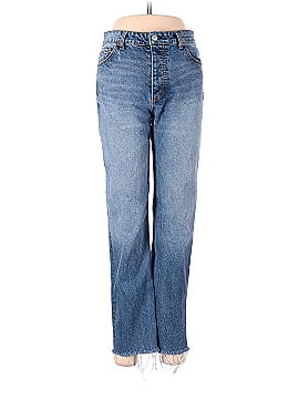 Versace 19.69 Abbigliamento Sportivo Jeans - Mid/Reg Rise Straight Leg Boyfriend: Gray Bottoms - Women's Size 27 - Dark Wash, thredUP