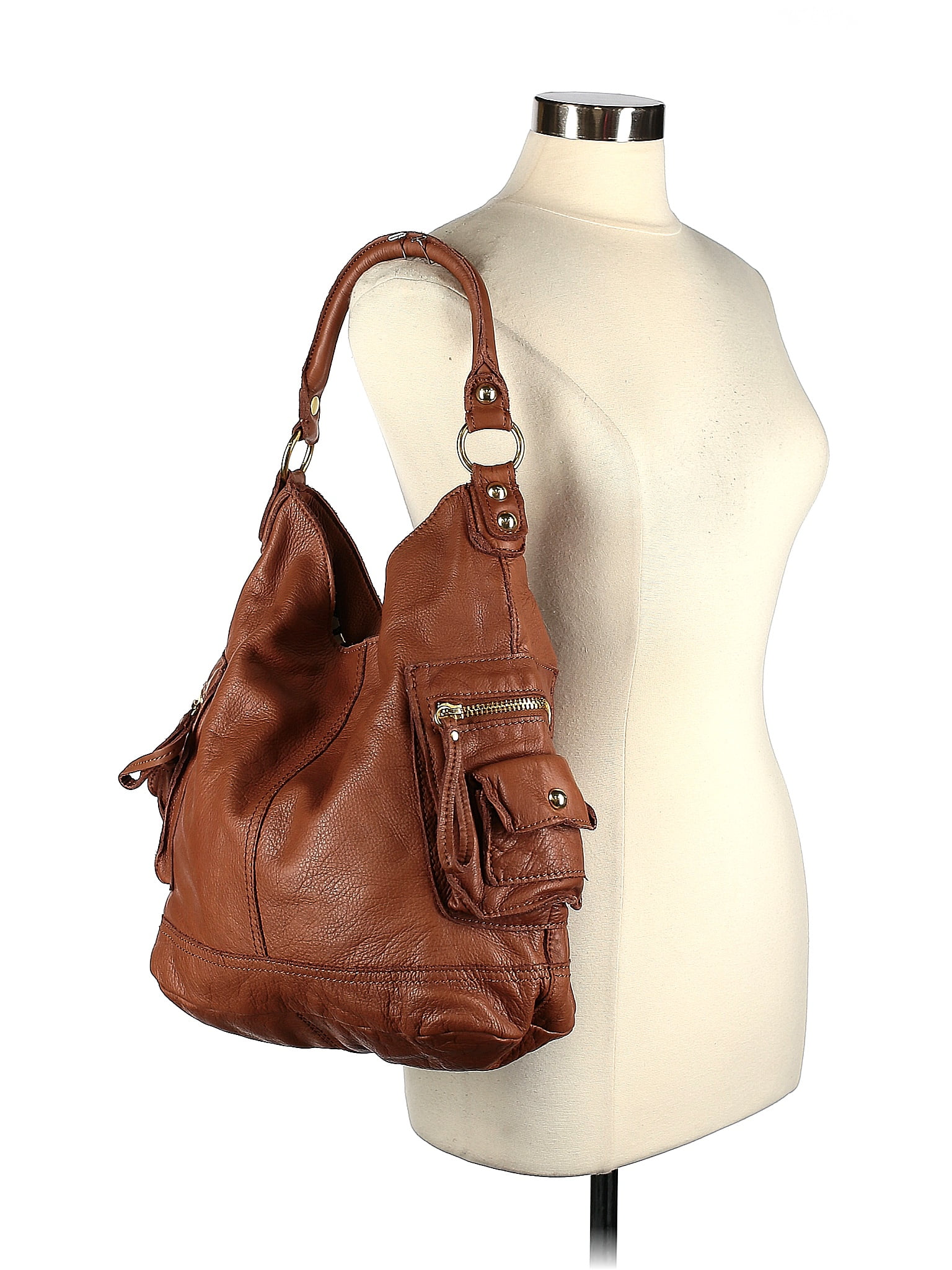 Linea Pelle Textured Leather Hobo Bag