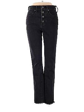 Madewell 10" High-Rise Skinny Jeans in Berkeley Black: Button-Through Edition (view 1)