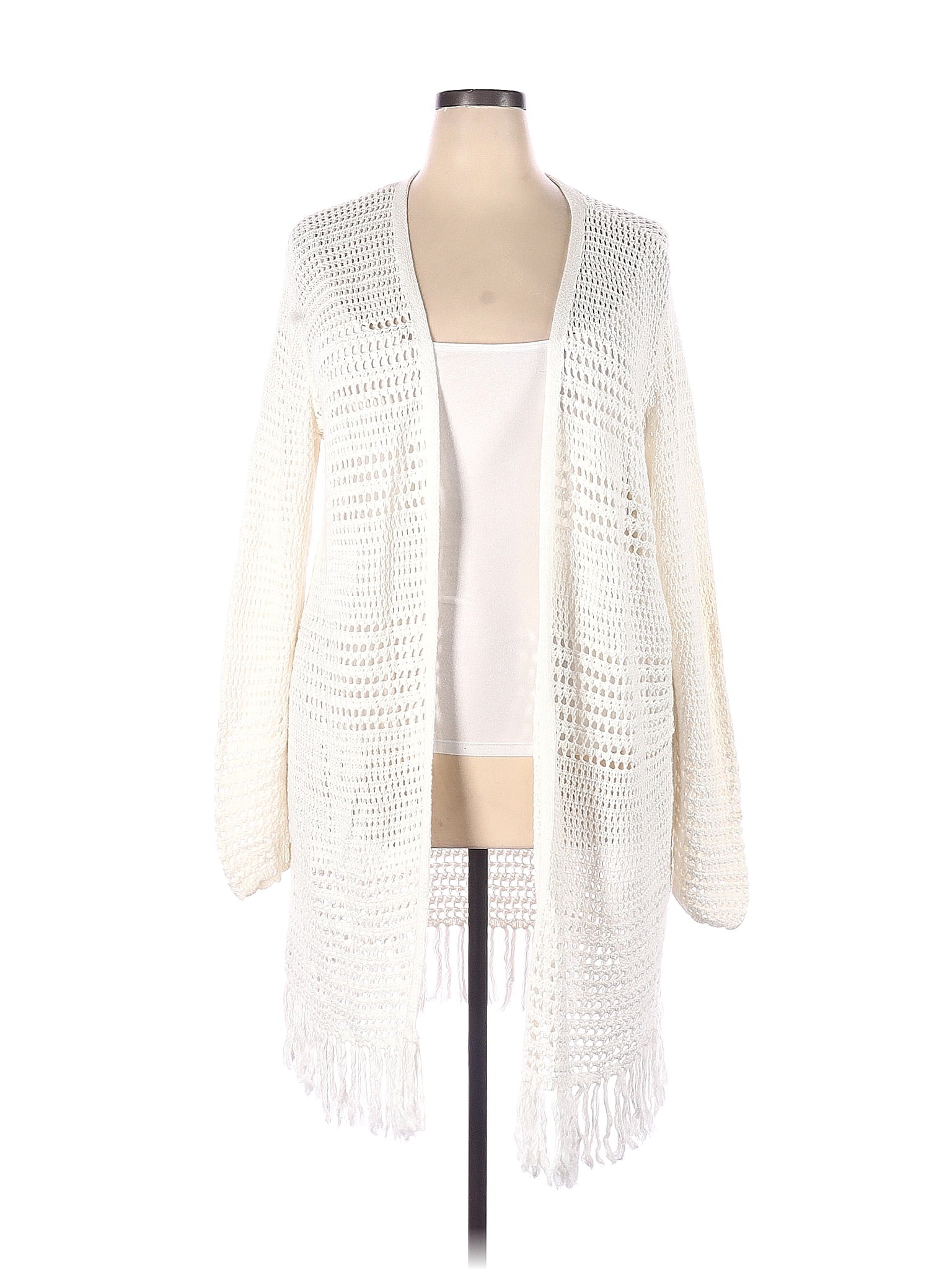 Rafaella Solid White Cardigan Size 2X (Plus) - 77% off | thredUP