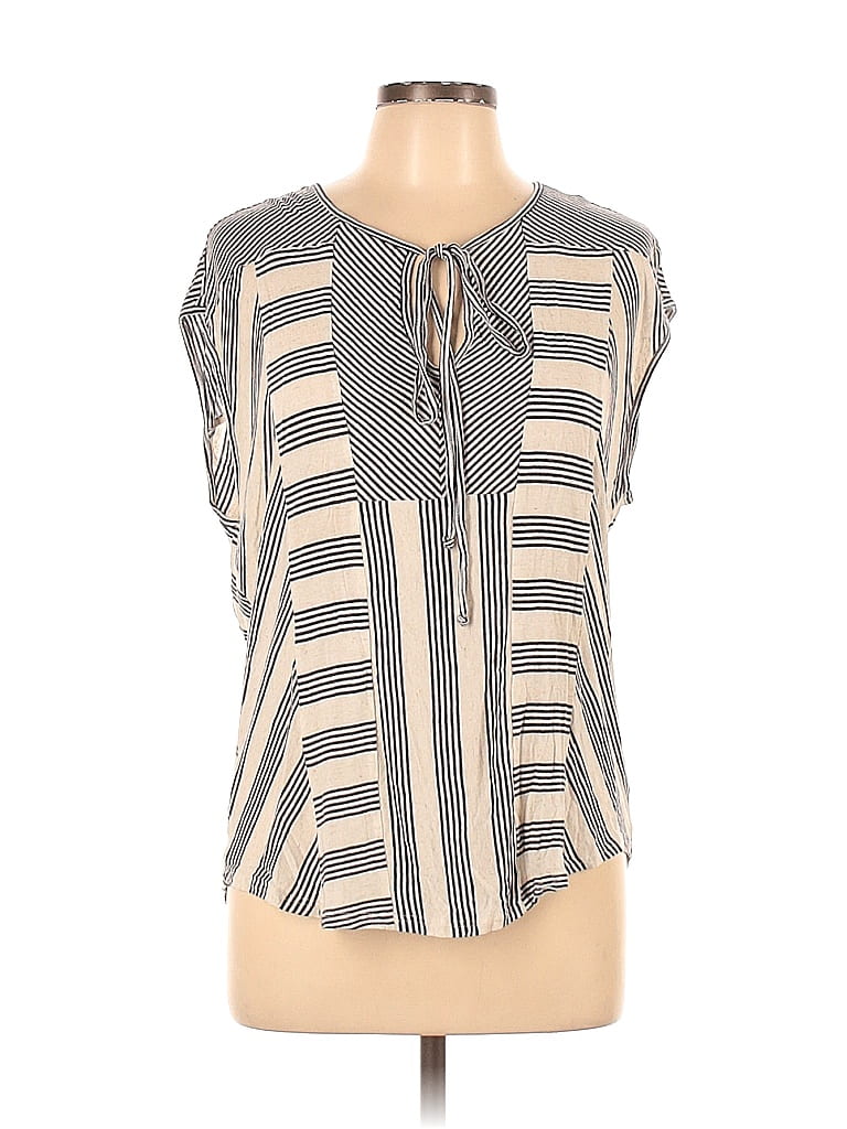 Ella Moss Black Short Sleeve Blouse Size L - photo 1
