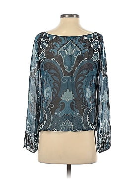 Theory Long Sleeve Silk Top (view 2)