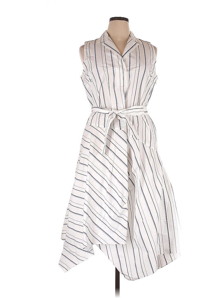 Lafayette 148 New York Stripes White Casual Dress Size XL - 85% off ...