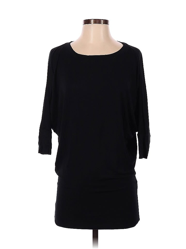 Pre-owned 41hawthorn 3/4 Sleeve Top Black Boatneck Tops