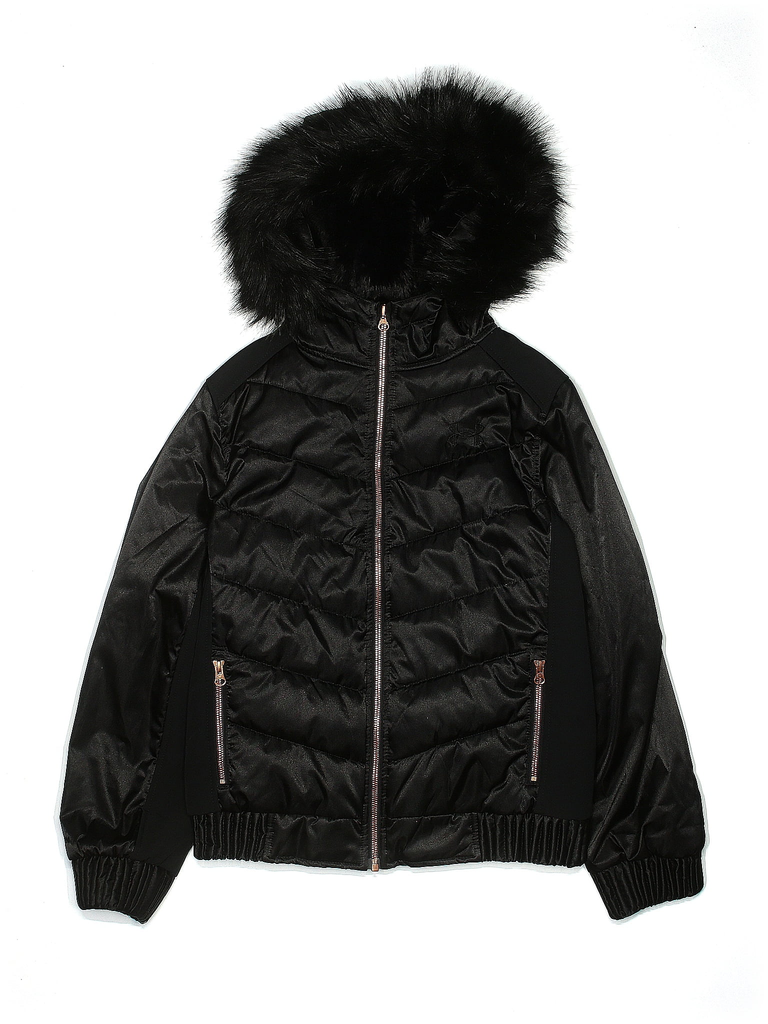 Under Armour 100 Polyester Solid Black Coat Size L (Youth) 57 off