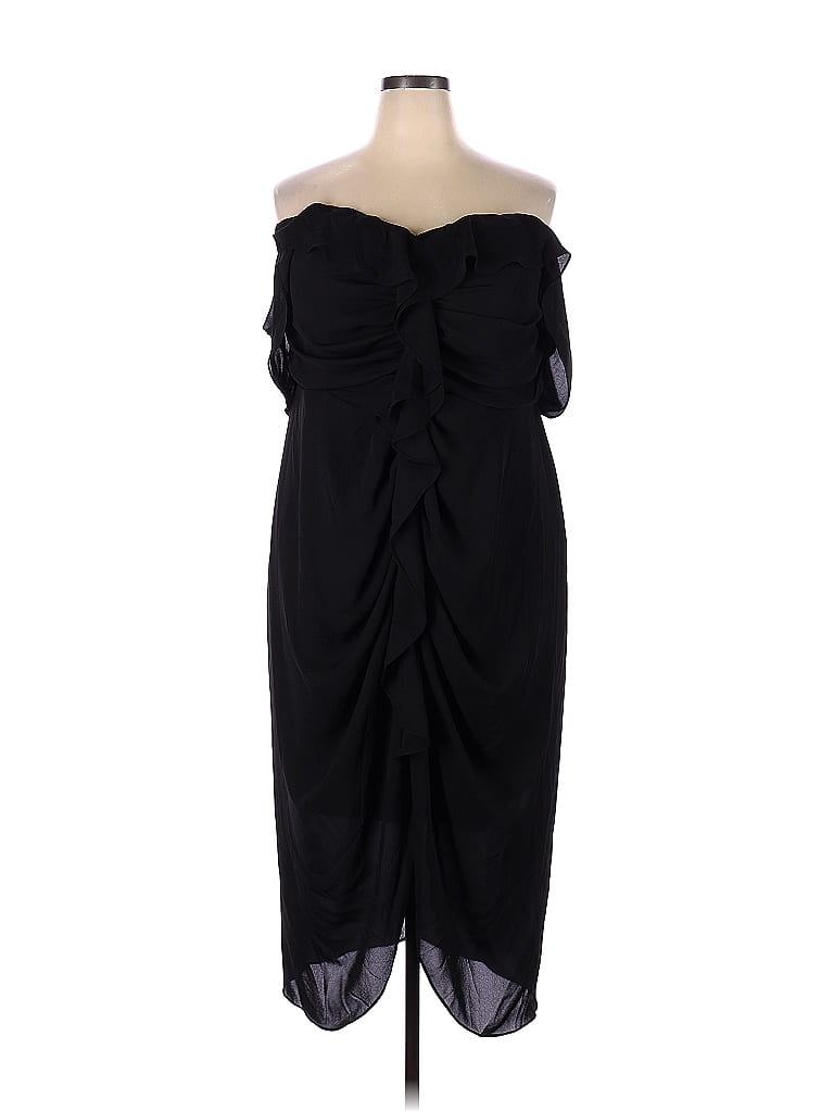 City Chic 100% Polyester Solid Black Cocktail Dress Size 20 Plus (L) (Plus) - photo 1