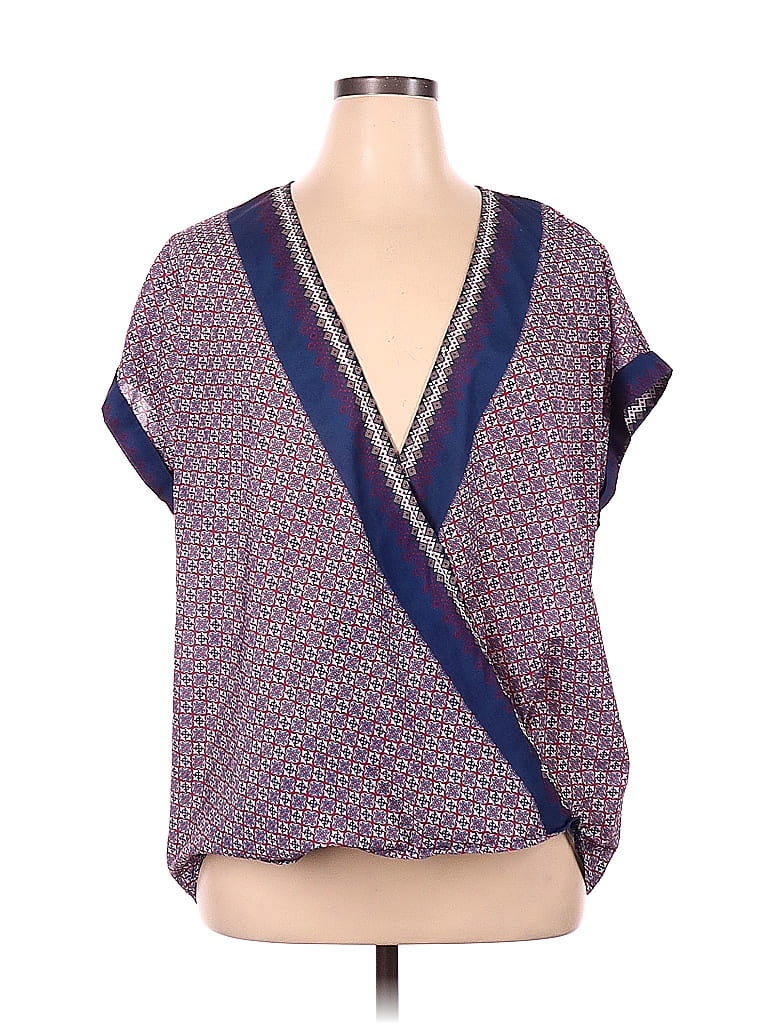 Suzanne Betro 100% Polyester Color Block Multi Color Red Sleeveless Blouse Size XL - photo 1