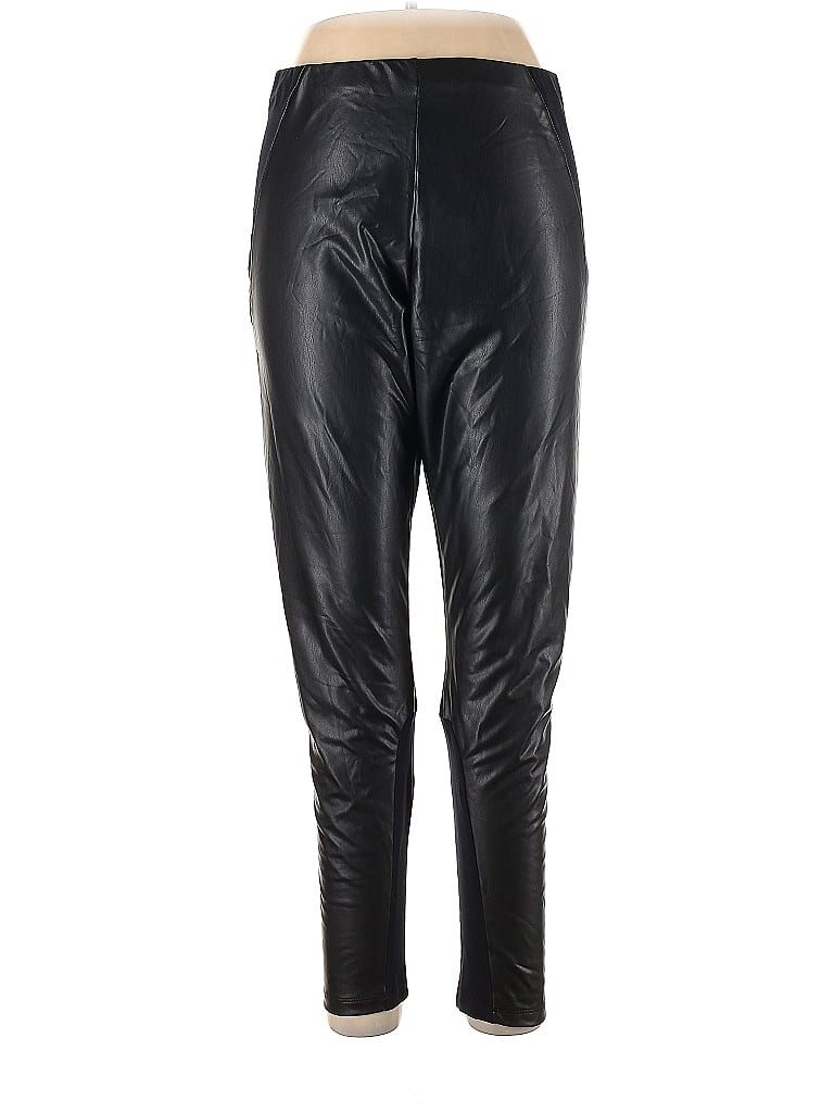 Express Solid Black Faux Leather Pants Size L 74 off thredUP