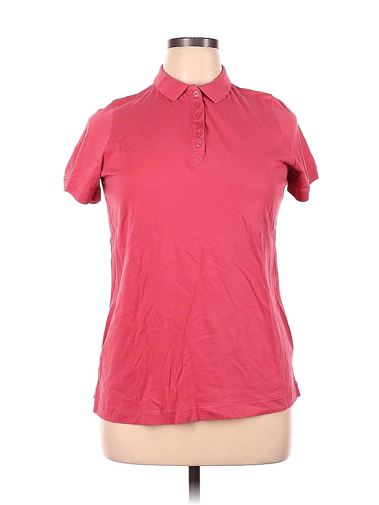 Woman Within 100% Cotton Pink Short Sleeve Polo Size 14 (M) - photo 1