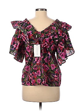 Something Navy Short Sleeve Blouse (view 2)