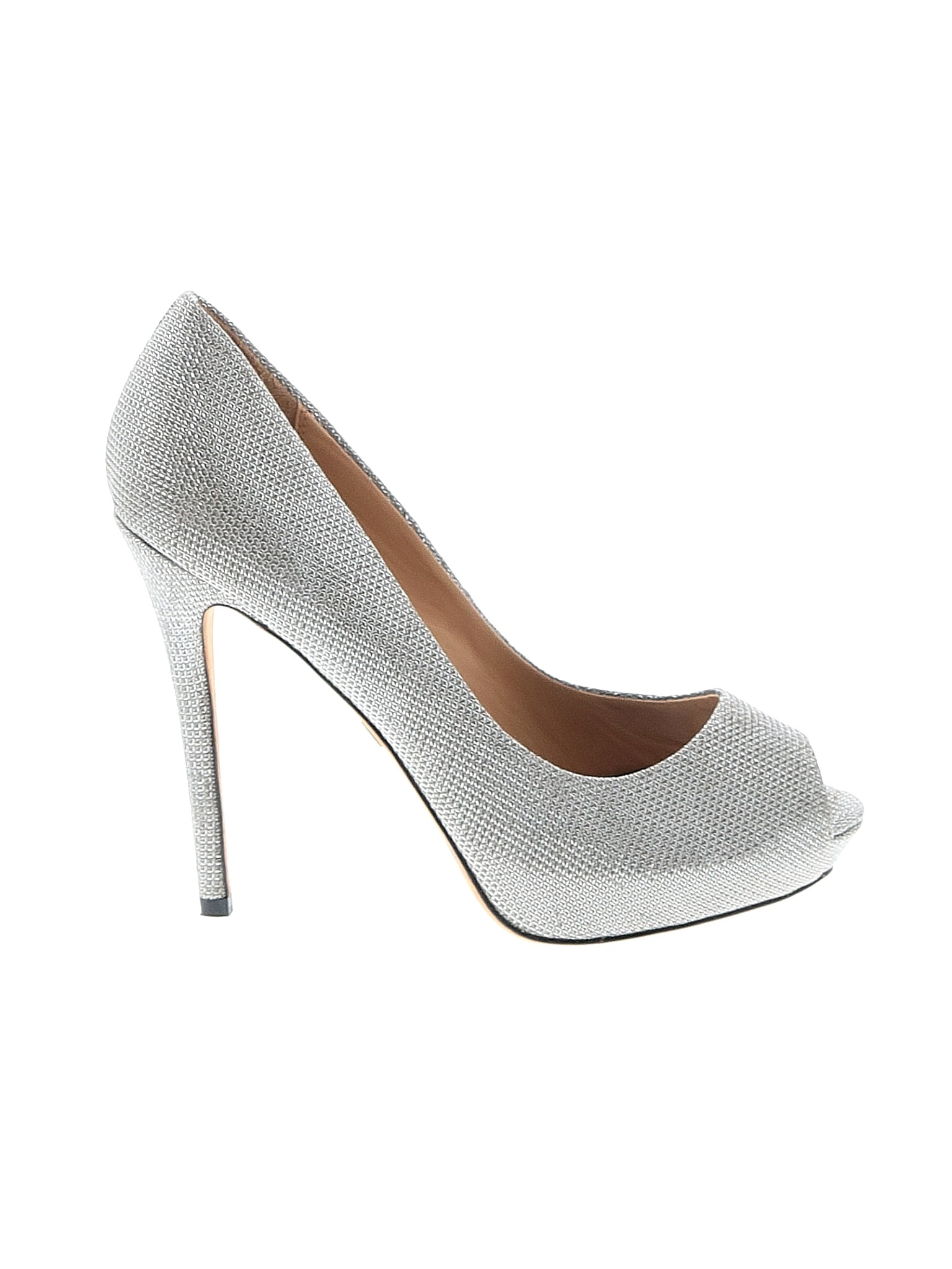 badgley mischka silver heels