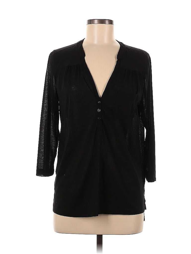 H&M 100% Polyester Black Long Sleeve Blouse Size M - photo 1