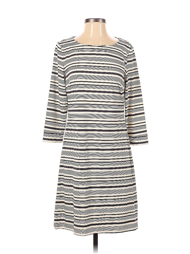Ellie Kai Stripes Gray Ivory Casual Dress Size 2 - photo 1
