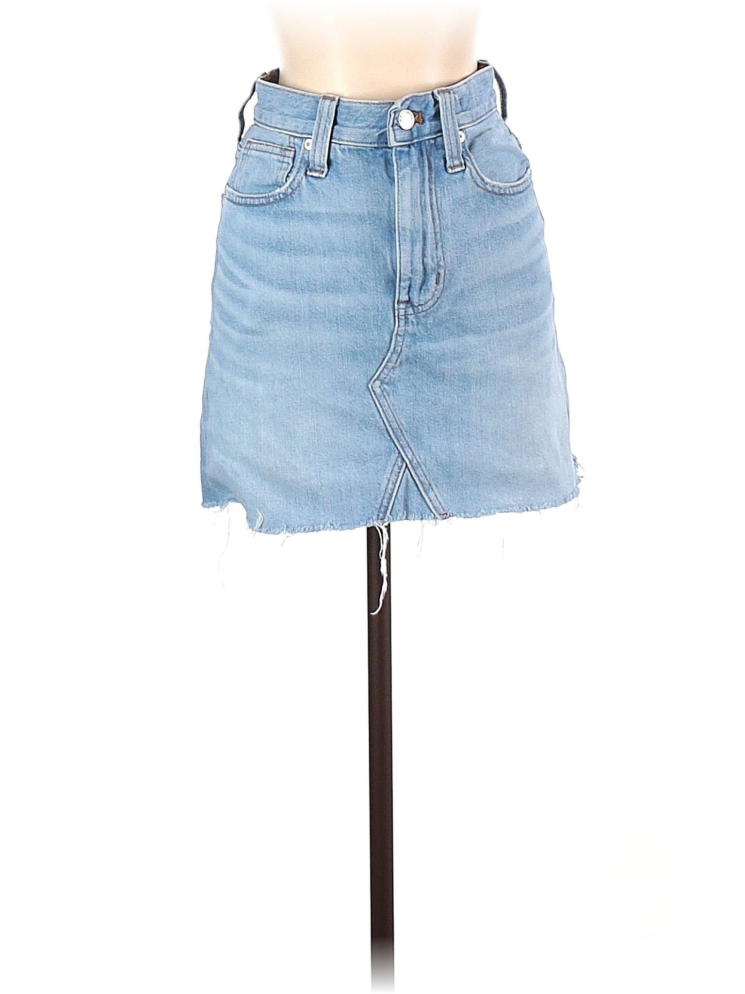 Madewell Solid Blue Denim Skirt 24 Waist - 88% off | thredUP