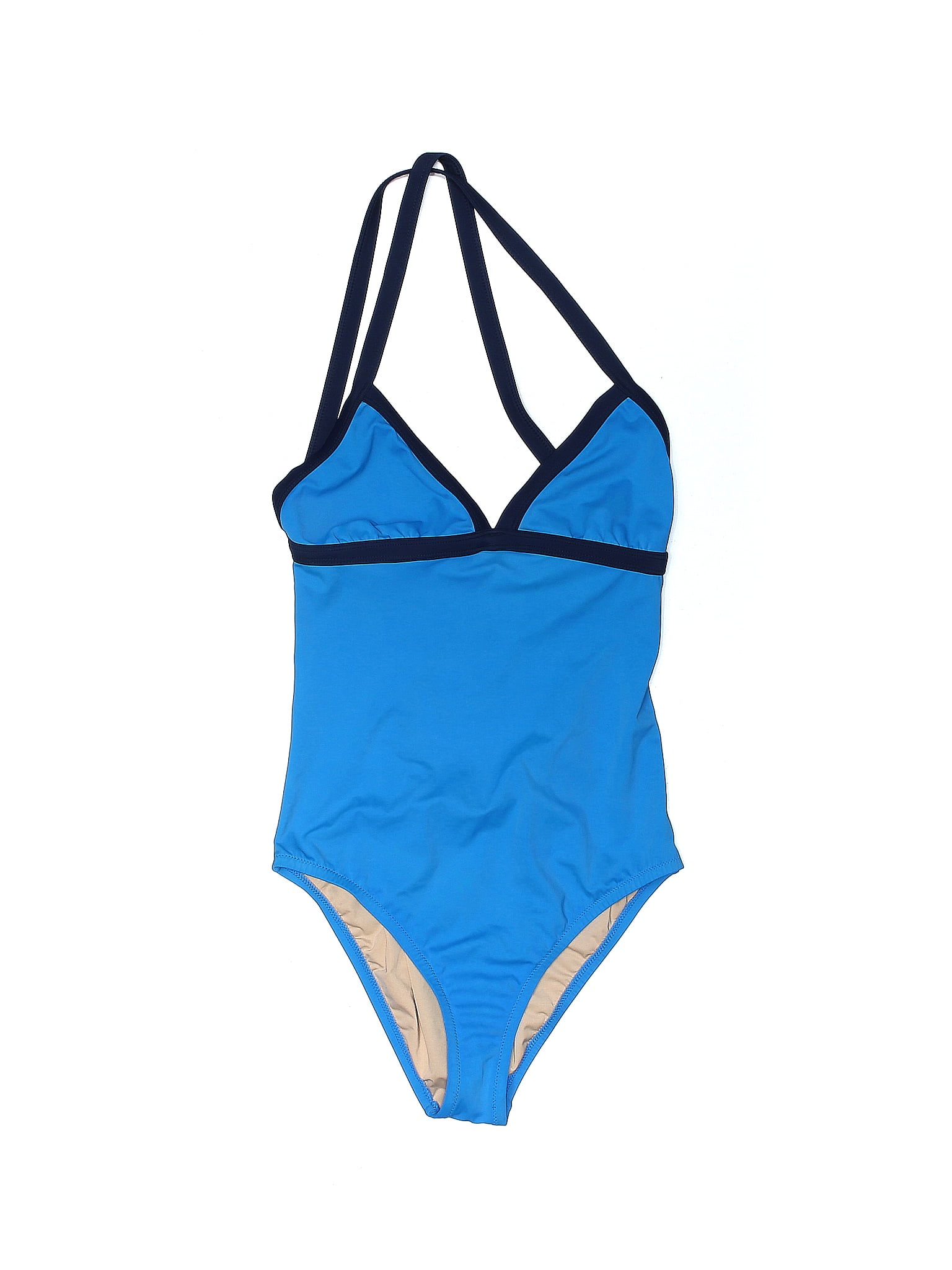 J Crew Solid Blue One Piece Swimsuit Size 8 81 Off Thredup