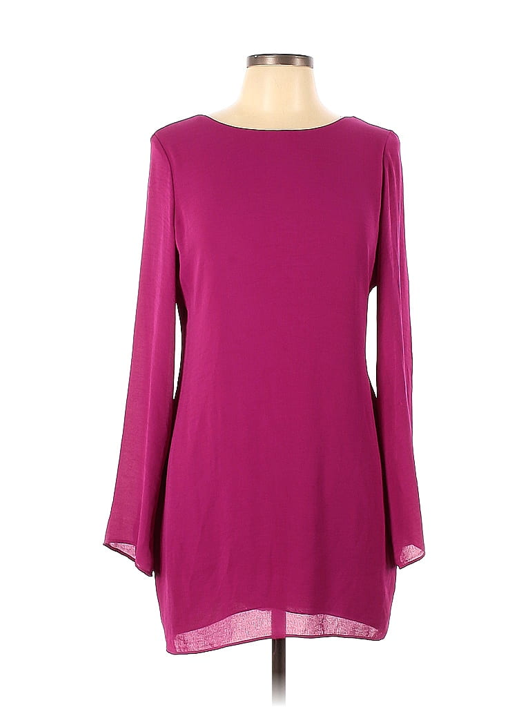 backSTAGE 100% Polyester Solid Pink Purple Casual Dress Size M - 80% ...