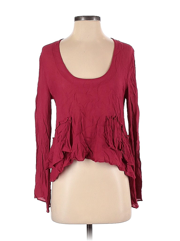 Free People Burgundy Red Long Sleeve Blouse Size S 85 Off Thredup