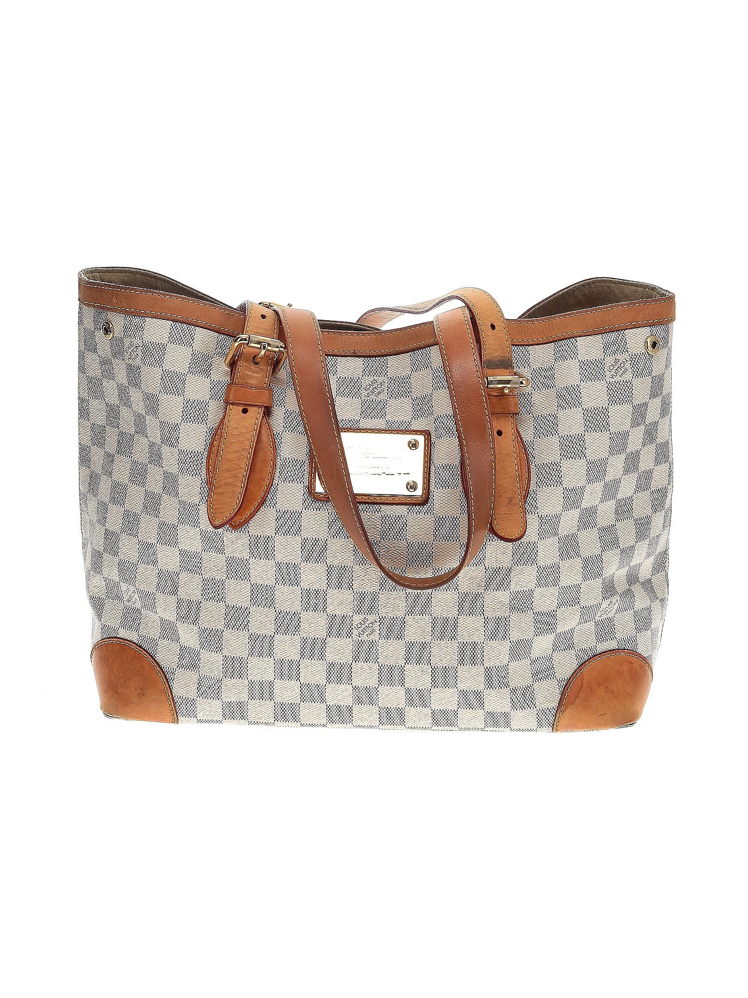 AuthenticLouis-Vuitton-Damier-Azur-Hampstead-PM-Hand-Bag-Ivory