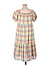 Johnny Was 100% Cotton Plaid Multi Color Yellow Casual Dress Size XL - photo 2
