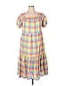 Johnny Was 100% Cotton Plaid Multi Color Yellow Casual Dress Size XL - photo 1