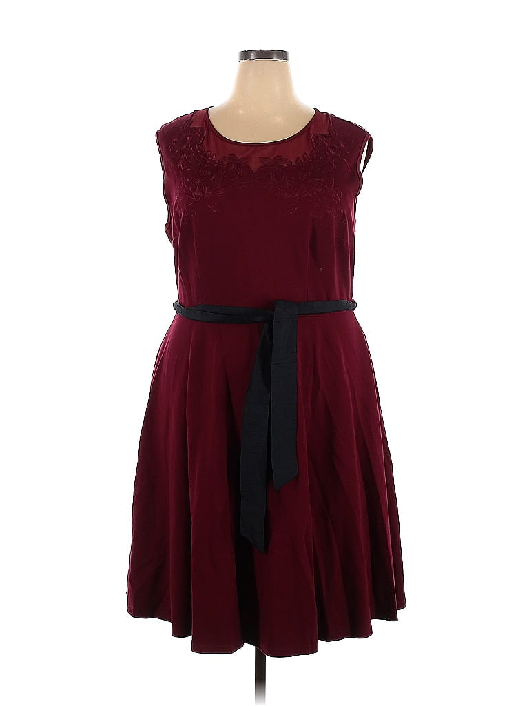 City Chic Burgundy Casual Dress Size 20 Plus (L) (Plus) 60 off thredUP