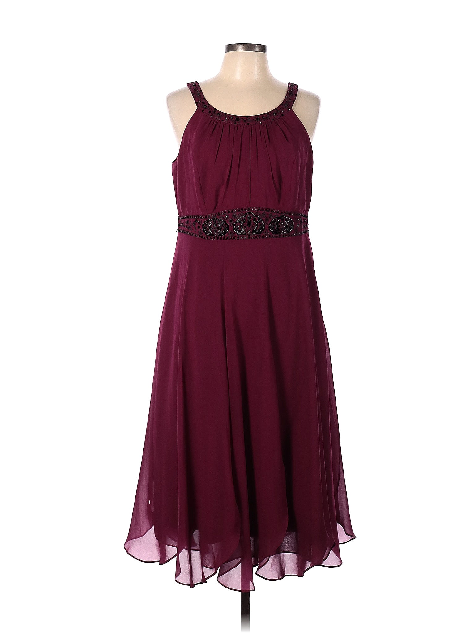 SCORPIUS Maroon STYLED BACK COCKTAIL DRESS