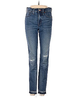 Madewell 9" Mid-Rise Skinny Jeans in York Wash: Rip and Repair Edition (view 1)
