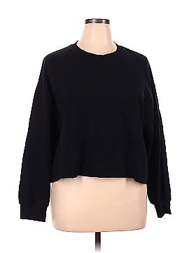 Wild Fable Solid Black Sweatshirt Size 1X (Plus) - 50% off