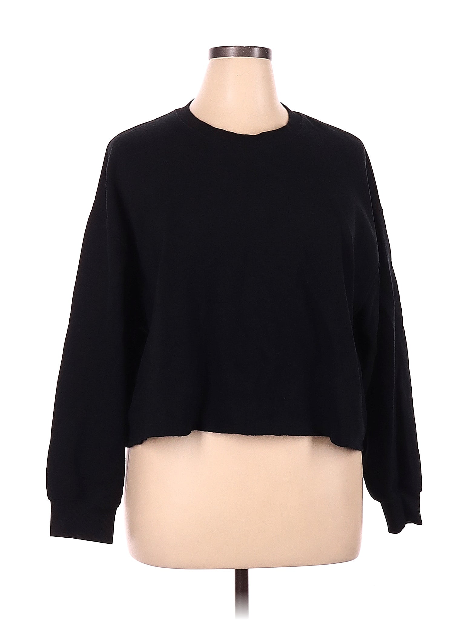 Wild Fable Solid Black Sweatshirt Size 1X (Plus) - 50% off