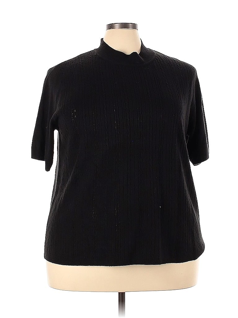 Koret 100% Acrylic Color Block Polka Dots Black Pullover Sweater Size ...