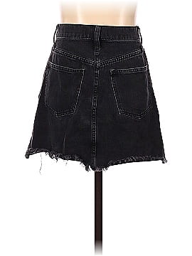 Madewell Rigid Denim A-Line Mini Skirt in Lunar Wash: Cutout Edition (view 2)